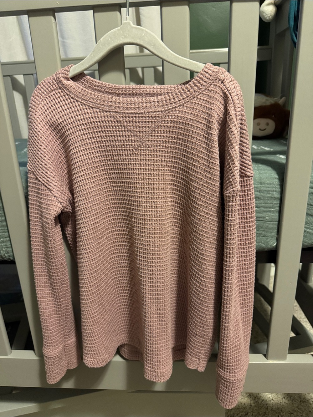 abercrombie kids Pink Waffle Knit Long Sleeve Tee